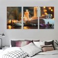 thumbnail image 3 of Ullo0ord  Bathroom Picture Canvas Wall Art, Inch Candles and Zen Stone Giclee Prints Artwork Wall Decor, Gallery Wrapped Modern Art Deco, Ready to hang, 3 of 4