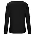 thumbnail image 6 of Hinvhai Womens Sexy Tops ,Fashion Long Sleeve Solid Color Shirts Fitted Low Cut Tops Ribbed Zipper V Neck Cleavage Fall Shirts Blouses Black 6(M), 6 of 7