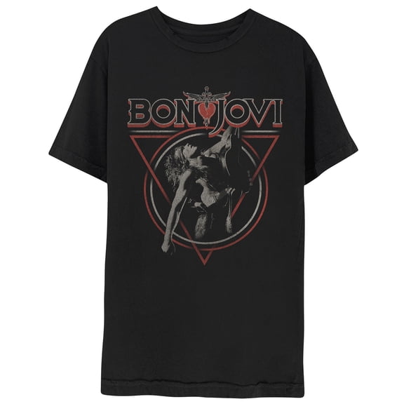 Men's Bon Jovi Triangle Overlap Slim Fit T-shirt Small Black
