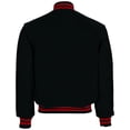 thumbnail image 2 of Holloway 224183.U32.XL Adult Varsity Jacket, Black & Scarlet - Extra Large, 2 of 4