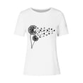thumbnail image 3 of Tops de Ajuste Suelto para las Mujeres Sudadera Casual Impresa Manga Corta Cuello Redondo Superior, Poliéster, 3 of 4