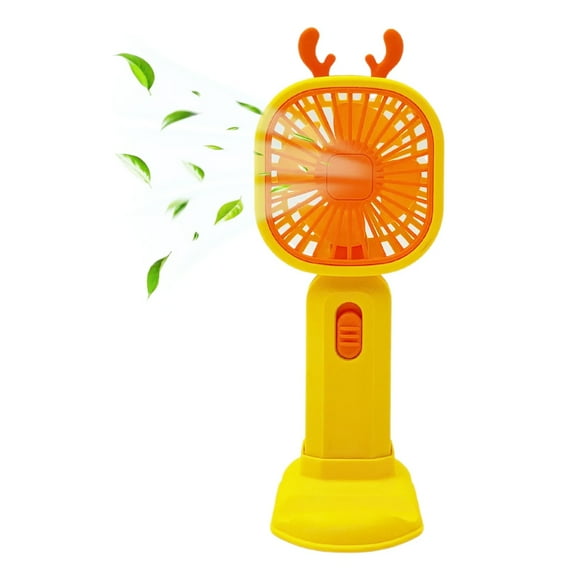 Ventilador de Escritorio Mini DOSYU Recargable con soporte para Celular amarillo