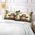 thumbnail image 6 of GZHJMY Funny Sloth Zippered Velvet Pillowcases,Super Soft and Cozy Luxury Plush Pillow Case Bed Pillow Pillowcases,King Size 20x40 in Home Decor, 6 of 7