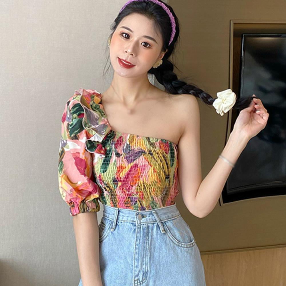Women's Korean Style Floral Printed Chiffon Shirt – Kawaiifashion