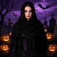 thumbnail image 5 of Renaissance Halloween Shawl For Women, Hooded Cowl Scarf Accessories, Medieval Vintage Festivals Wrap Cape, 5 of 6