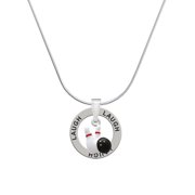 Delight Jewelry Silvertone Bowling Pins with Bowling Ball Laugh Ring Charm Necklace, 18"