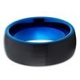 thumbnail image 4 of Silly Kings Jewelry Tungsten Wedding Band Blue Tungsten Ring Black Brushed Top 8mm Tungsten Carbide (6), 4 of 4