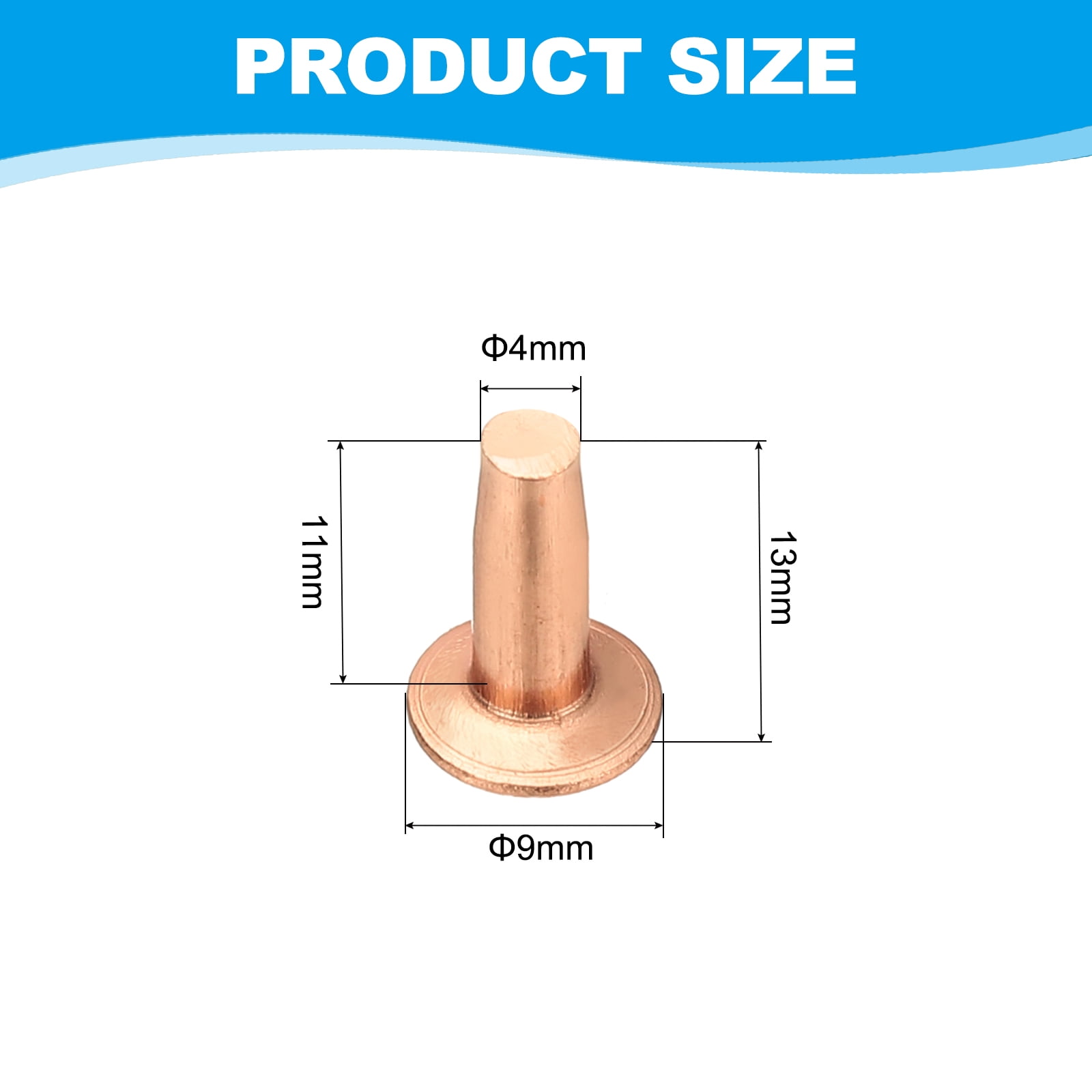 9x4x11mm Studs for Clothing, 100 Sets Spikes for Clothes Studs and Spikes Leather Rivets Burrs Copper Fastener Metal Screw Posts for Leather Jacket Crafting Crafts Fabric