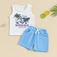 thumbnail image 2 of Bagilaanoe 2pcs Toddler Baby Boy Shorts Set Sleeveless Print Tank Tops + Shorts 6M 12M 18M 24M 3T Kids Casual Summer Clothes, 2 of 7