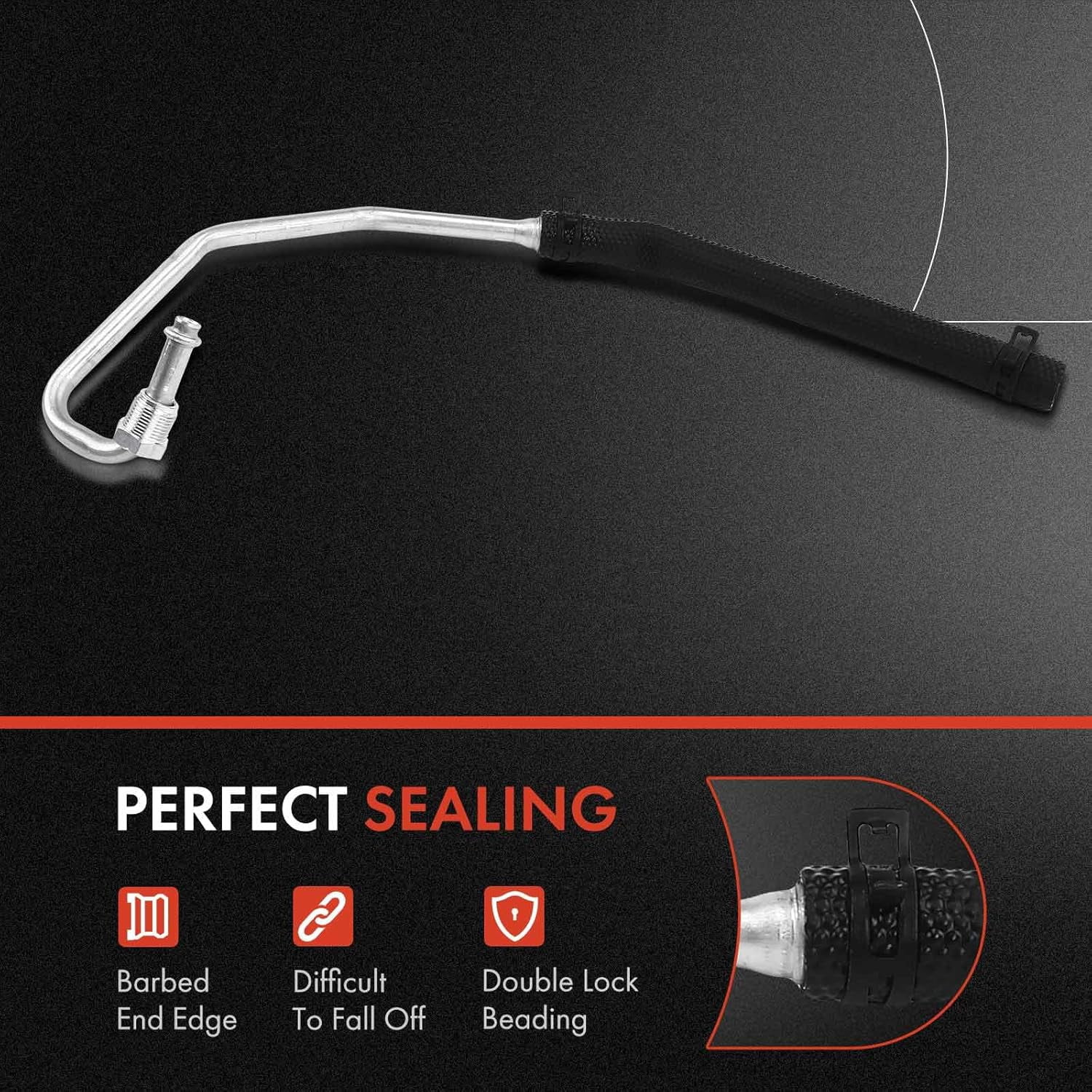A-Premium Power Steering Return Line Hose Assembly Compatible with Dodge Ram 2500 2005-2008 L6 5.9L, Ram 2500 2007-2008 L6 6.7L, Ram 3500 2005-2007 L6 5.9L, 4WD, with O-ring, Gear To Cooler