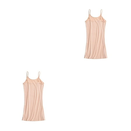 

Gole Trade Women Modal Vest U-neck Skin Friendly Nude for Slip Dress Strap Nightgowns Underwear Plus Size Undershirt for Curvaceous Beauty Skin ColorM 2PCS