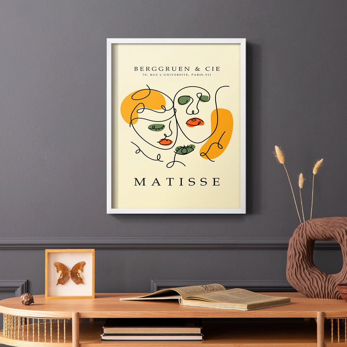 Matisse CCCLII in White Solid Wood 8 x 10 Framed Print