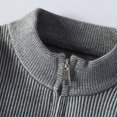 thumbnail image 6 of Zylanna Men's High Neck Sweaters, Solid Color Zipper Stretchy Long Sleeve Casual Pullover Tops Dark Gray, 6 of 9