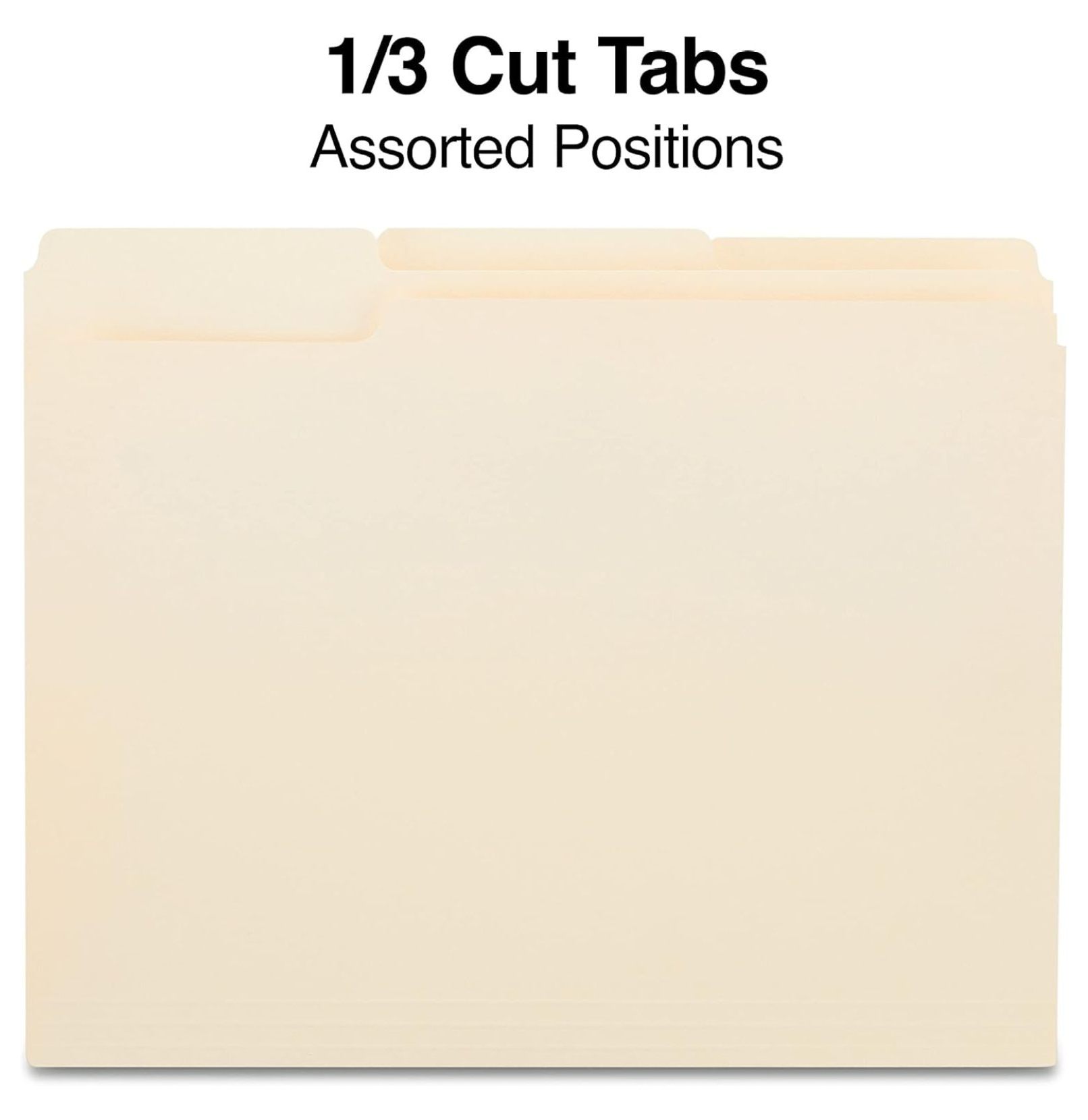 Manila File Folders Letter Size - 1/3 Cut Tab, 500 Pack - Organize Documents for Home, Office, School - 11pt Paper Stock, Durable Construction