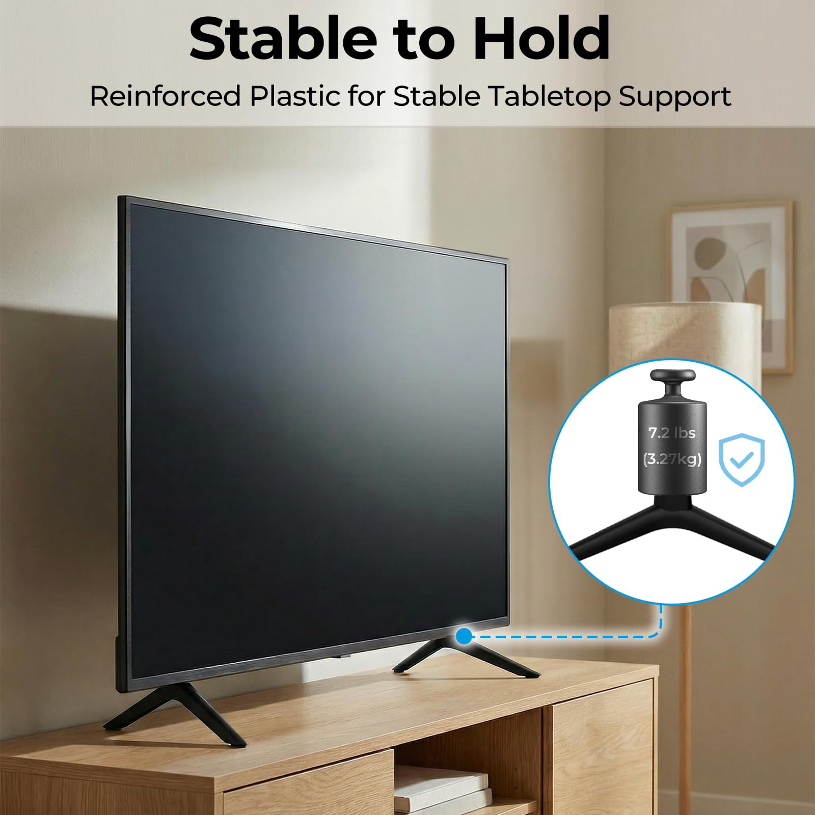 TV Legs Only for Onn 100012589 100012590 Roku TV Stand Legs, for Onn TV Legs Replacement with Screws, Anti Slip Pads and Instruction, Stable Design and Easy Installation