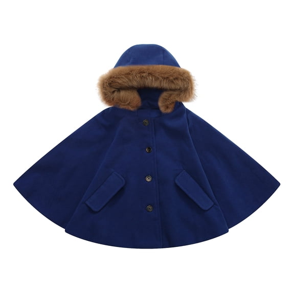 Richie House Girls' Fashion Cape with Button Placket RH1116-D-5/6