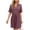 X189-Purple, variant on Censtreet Women's Nightgown Short Sleeve Nightshirts Comfy Soft Pajama Sleep Dress Collar Home Short Sleepshirts