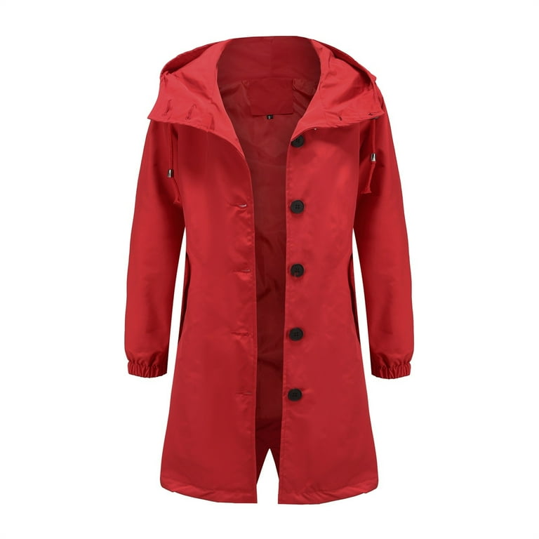 Red rain shop coats