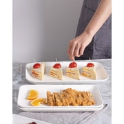 Delling Serving Platters Rectangular White Stoneware 3-Pack 16/14/12-inch