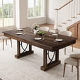 thumbnail image 1 of 71-Inch Wooden Kitchen Table with Two Drawers, Large Dining Table for 6-8 w/Large Tabletop & Sturdy Frame, Rectangular Dining Table with Double Pedestal, for Kitchen, Dinner, 1 of 6