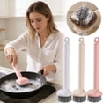 thumbnail image 1 of Long-Handled Spatula Pot Brush 2-in-1 Rotating Long-Handle Kitchen Brush with Built-In Scraper for Pots and Dishes Light Pink(1Pcs) Rkxzt, 1 of 7