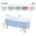 thumbnail image 2 of Othniel 39" Blue Boucle Storage Ottoman Bench Gold Legs Modern Footrest for Living Room Bedroom, 2 of 8