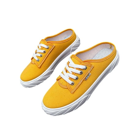 

Harsuny Lady s Indoor Outdoor Breathable Mule Sneakers Non Slip Comfort Round Toe Slippers Walking Backless Canvas Shoe