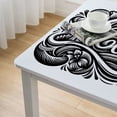 thumbnail image 5 of Awypu Summer Beach Aloha Hawaii Quotes Words Tropical Palm Leaves Flower Square Fitted Table Cloths 100% Polyester Fiber 36*36, 5 of 8