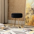thumbnail image 7 of Duhome Velvet Upholstered Vanity Stool Small Round Accent Stool with Gold Hairpin Legs, Black, 7 of 7