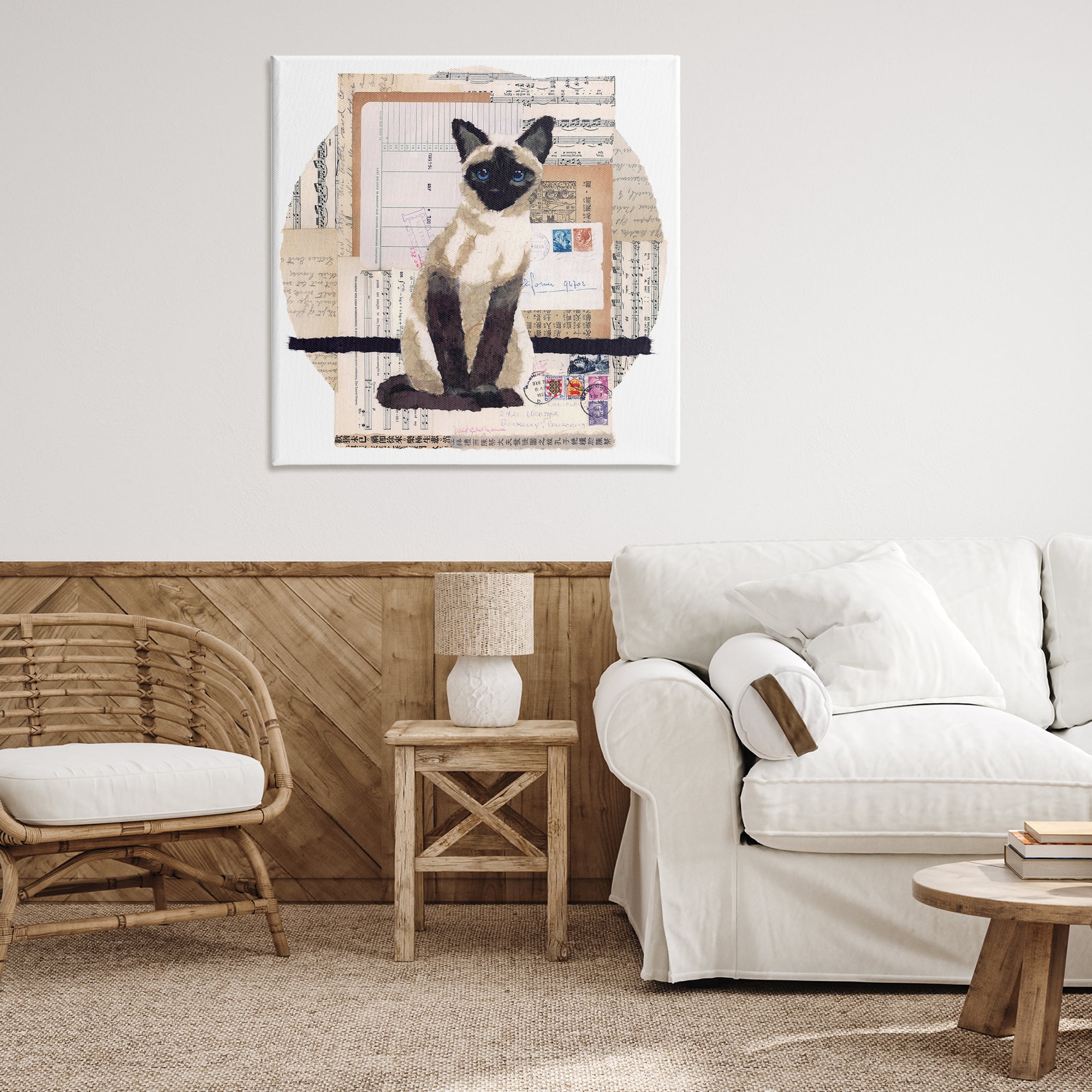 Stupell Industries Siamese Cat Collage Animals & Insects Painting Gallery Wrapped Canvas Art Print Wall Art, 36 x 36