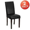 thumbnail image 3 of Flash Furniture Godrich Set of 2 Traditional Ivory LeatherSoft Upholstered Panel Back Parsons Dining Chairs, 3 of 13