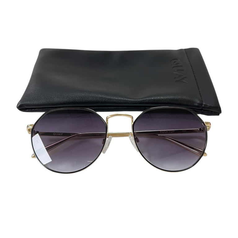 Quay Australia Rooftop Round Sunglasses Black Gold Smoke  display picture 1