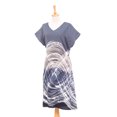 thumbnail image 3 of NOVICA Hand-painted batik cotton a-line dress, 'Chiang Mai Breeze', 3 of 7