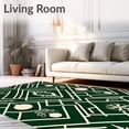 thumbnail image 2 of ODIKA 3'x5' Machine Washable Non-Slip Area Rug, Classic Stripes Blended with Subtle Christmas Ornament High Traffic Rug, Green, 625476, 2 of 7
