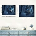 thumbnail image 6 of JRXY  Wolf Painting Wall Art Wild Animal with Blue Eyes Picture Snow Forest Natural Landscape Prints on Canvas for Bedroom Living Room Stretched and Framed Home Decor 20x16inch, 6 of 6
