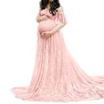 thumbnail image 1 of Vedolay Robe de Maternité Été Robe de Maternité Sans Bretelles Froncée Maxi Tube avec Poches Rose m, 1 of 5