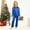 Blue, variant on HNMKIU Satin Silk O-Neck with Button Pajamas Set Two-Piece Christmas Pajamas for Family Long Sleeve Sleepwear Loungewear Nightwear Pants for Kids Blue,Kids_160