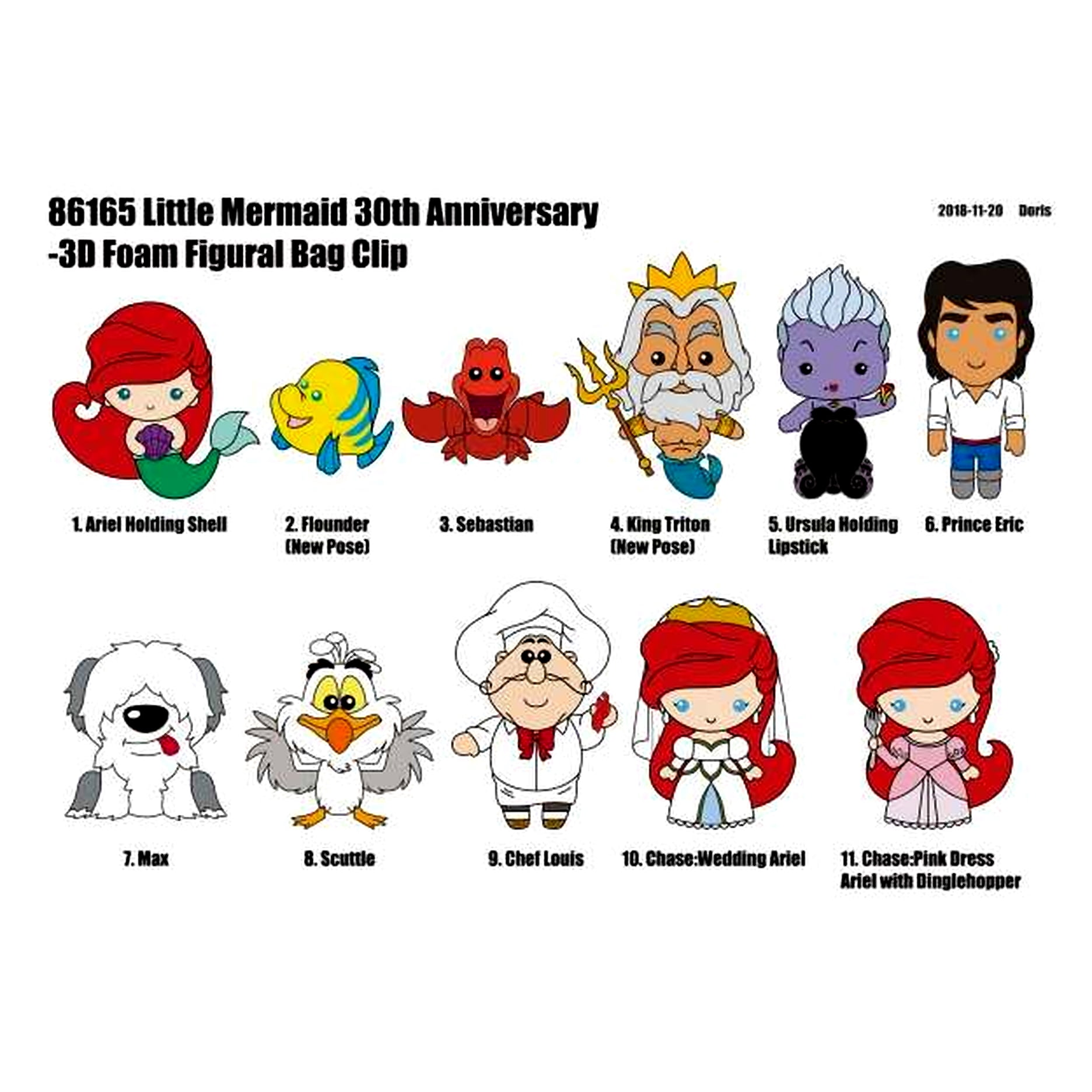 Little Mermaid 3D Foam Bag Clips in Blind Bags