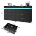thumbnail image 5 of ChVans 6 Drawer Dresser with LED Light and Charging Station, Modern Chest of Drawers, Wooden Storage Dresser for Bedroom, Living Room, Entryway, 5 of 7