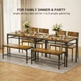 thumbnail image 6 of Lofka Kitchen Table Sets with Chairs, 4 Pieces Dining Table Set with Storage Rack for Kitchen, Dining Room, Breakfast Nook, MDF, Retro Brown, 6 of 7