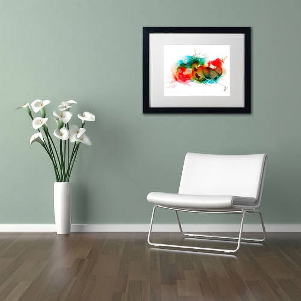 Trademark Fine Art "Abstract 01" Canvas Art by Mako, White Matte, Black Frame