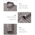 thumbnail image 4 of Vividaire Button Down Shirts for Women Long Sleeve Collared Striped Work Business Casual Office Blouses Tops with Pocket, 4 of 8