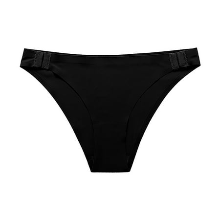 BYOIMUD Women s Thong Panty For Yoga Seamless No Show Sexy Panties Moisture Wicking Cute Clothes Fashion Gift for Women 2023 Black L