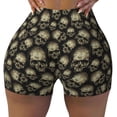 thumbnail image 2 of Gukieu funny Retro Skull Print Women's Sports Shorts, Elastic Waist High Stretch Running Yoga Gym Sweatpants-Medium, 2 of 8