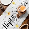 thumbnail image 3 of Spring Easter Table Runner 48 Inches, Watercolor Floral Rabbits Eggs Butterflies Wood Bed Runner Dresser Scarves Tabletop for Indoor Outdoor Parties/Ceremony/Banquet, 13" x 48", 3 of 8