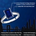 thumbnail image 2 of Gem Stone King 10K White Gold Blue Created Sapphire Engagement Ring for Women | 2.70 Cttw | Octagon 9X7MM | Gemstone September Birthstone | Size 8, 2 of 6