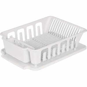 Sterilite Large 2-Piece Dish Drainer Set, White