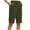 Army Green Bermuda Shorts Women, variant on Long Shorts for Women Cotton Gauze Bermuda Shorts Solid Side Notch Knee Length Short Elastic Waist Casual Half Pants Army Green,S