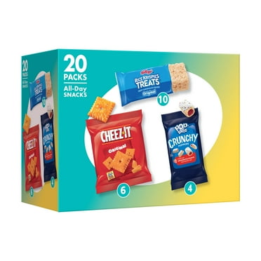 Kellogg's Variety Pack Chewy Assorted Snacks, Ready-to-Eat, Lunch Snacks, 17.6 oz, 20 Count