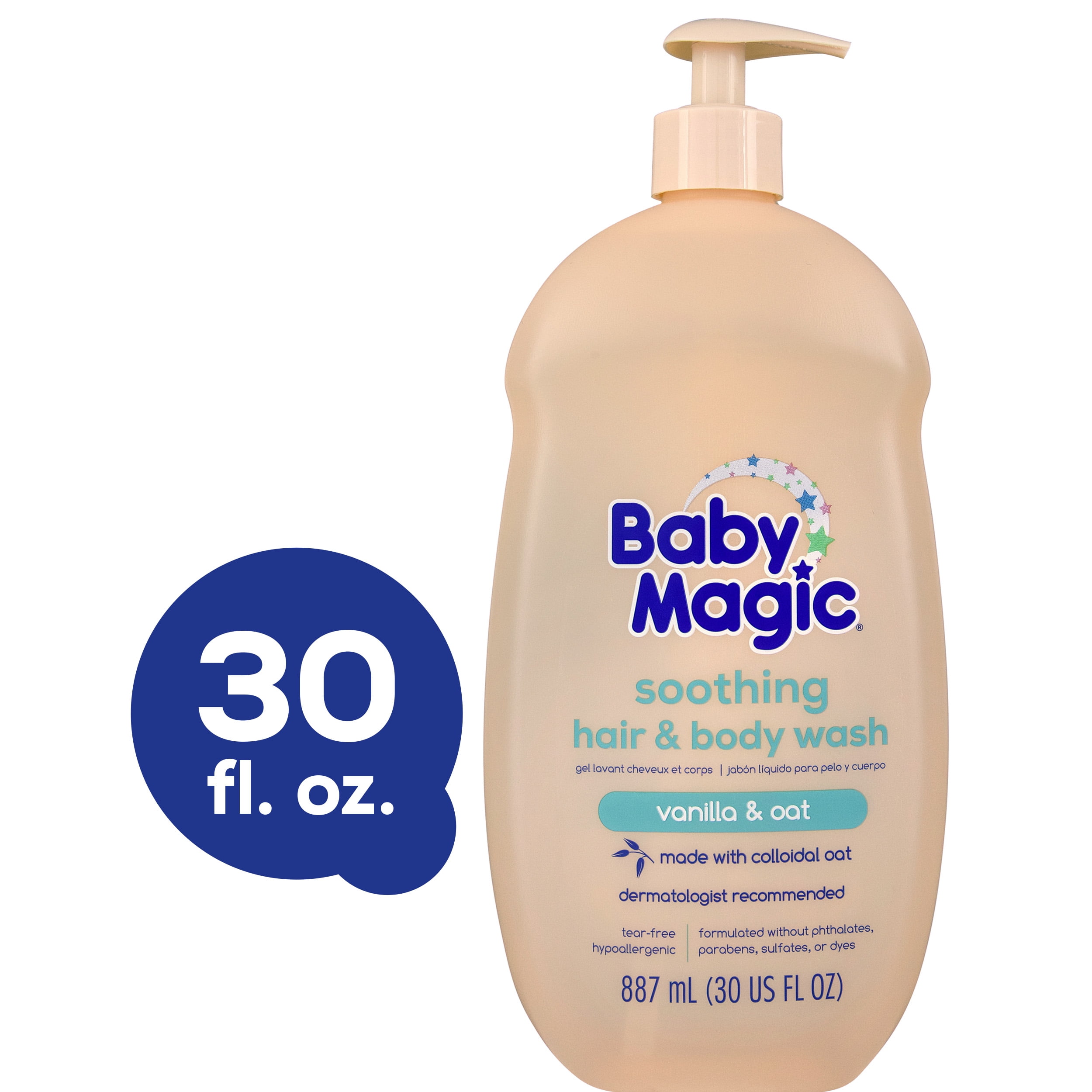 Baby Magic Soothing Hair & Body Wash, Vanilla & Oat, Hypoallerganic, 30 fl oz.